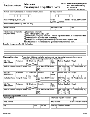 Aetna Medicare Medical Claim Reimbursement Form