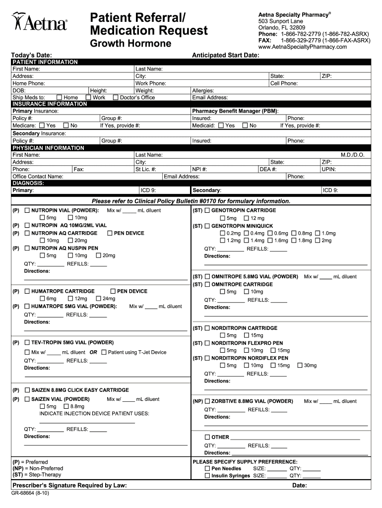  Aetna Referral Form 2010