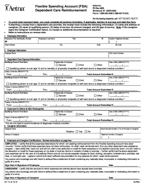 Fsa Dependent Care Receipt Template  Form