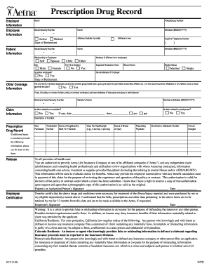 Prescription Drug Record Form