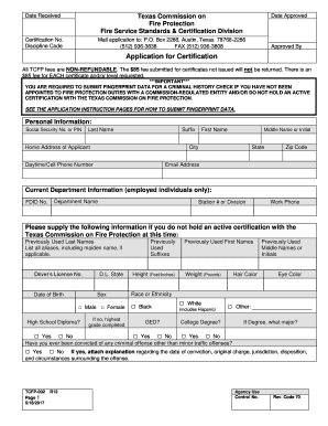 Fillable Tcfp Certification Form