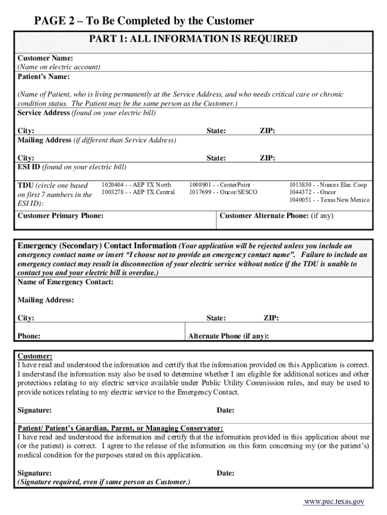  Puc Critical Care Fillable Form 2014