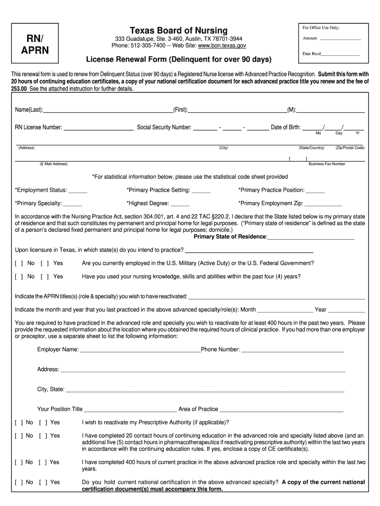 Texas Dmv Driver's License Renewal Online  Form