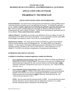 Dopl Utah Pharmacy Form