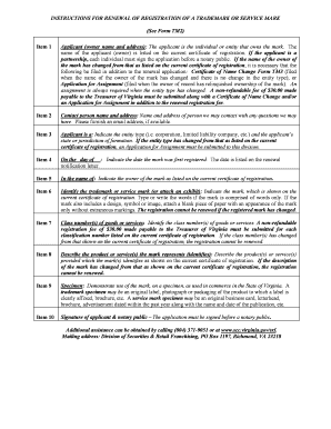 Virginia Trademark Registration Form