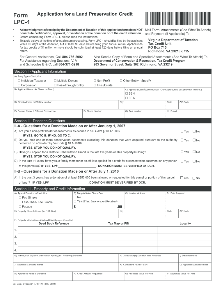  Virginia Lpc Form Filled in 2011