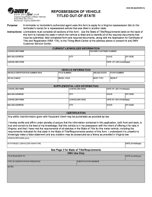  Virginia Repossession Affidavit 2013