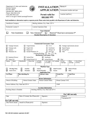 F621 005 000 Installation Application Lni Wa  Form