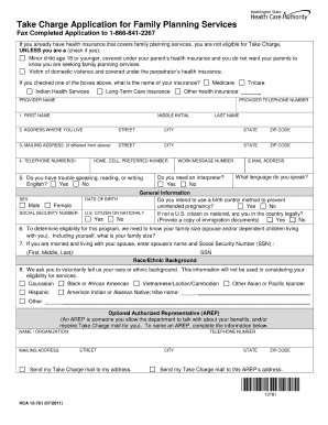 Take Charge Washington State under 18 Form