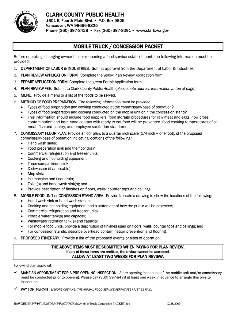 Box 9825 Vancouver, WA 98666 8825 Phone 360 397 8428 Fax 360 397 8091 Www Clark Wa  Form