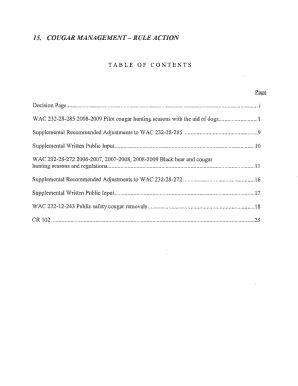 TABLE of CONTENTS Wdfw Wa  Form