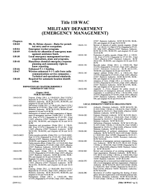 Title 118 WAC MILITARY DEPARTMENT EMERGENCY Leg Wa  Form