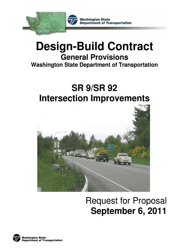 Design Build Contract WSDOT Wsdot Wa  Form