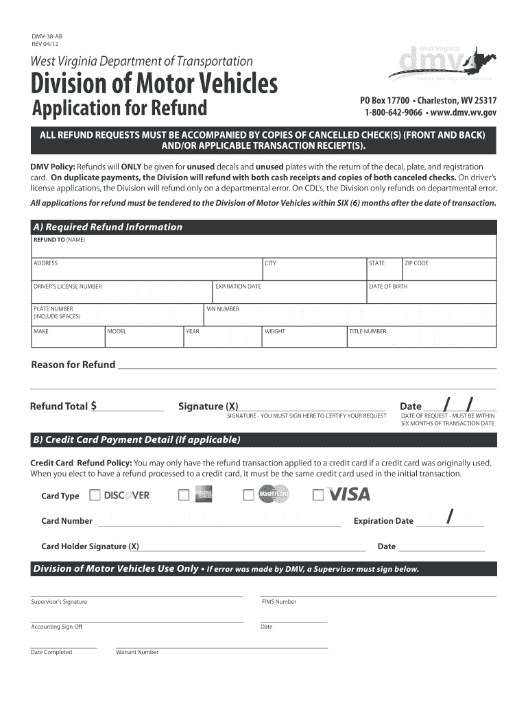 Dmv 38 Ab  Form