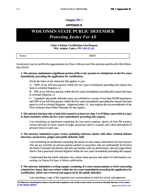 Wisconsin Public Defender Application  Form