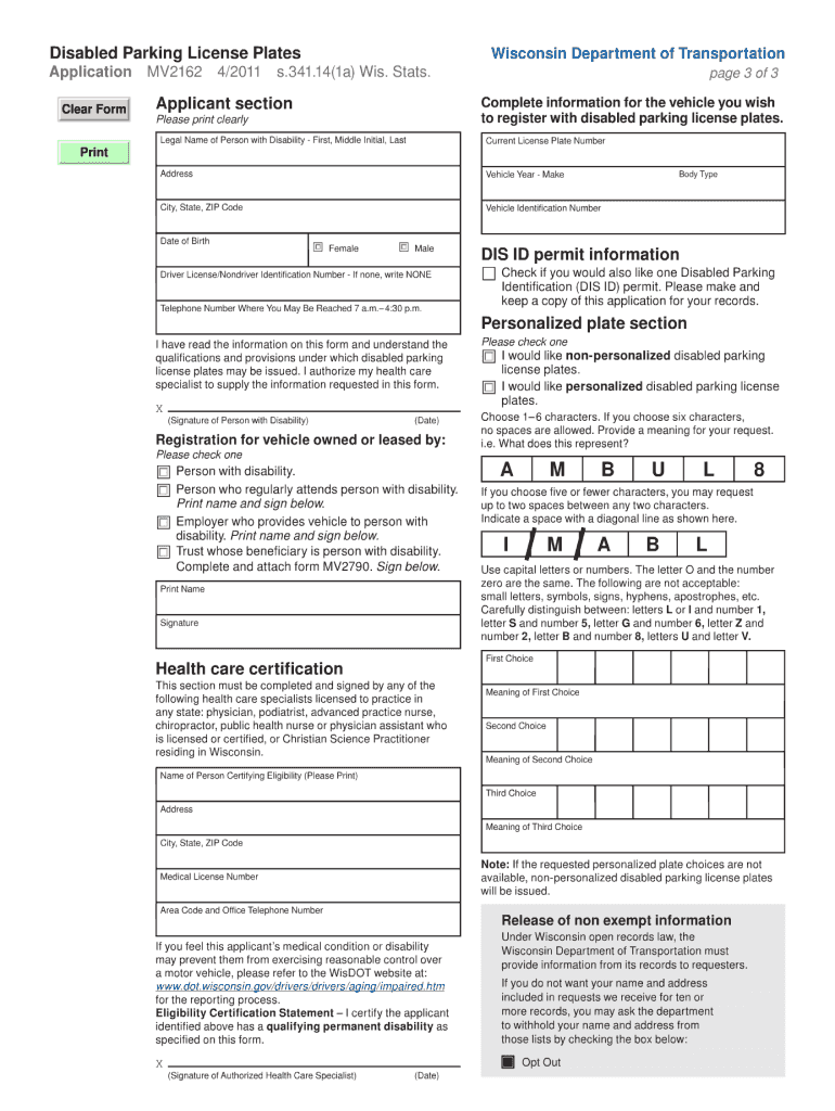  Mv2162  Form 2011