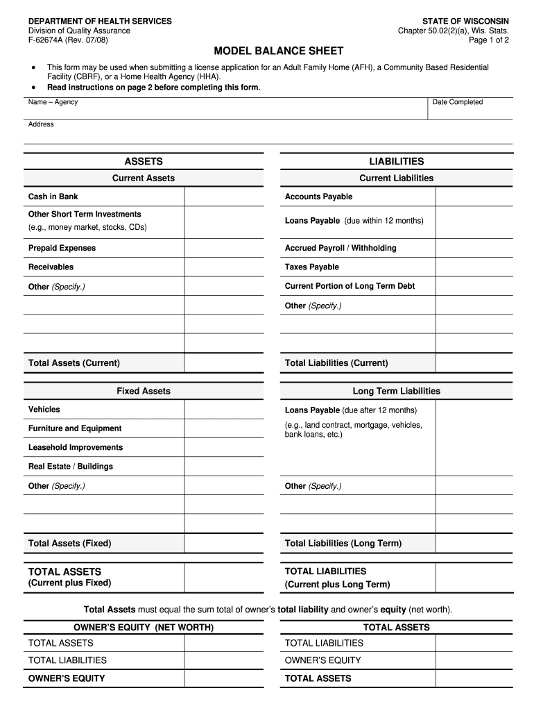  Show Examples and Samples of Balance Sheet 2008-2024