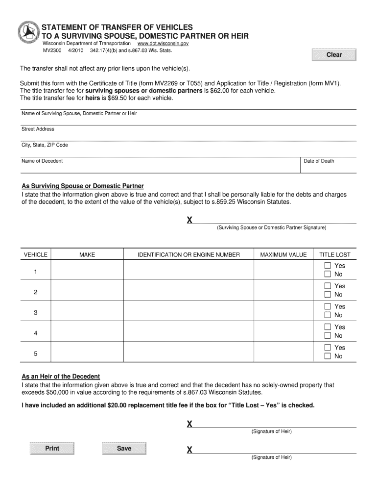  Mv2300 Form 2010