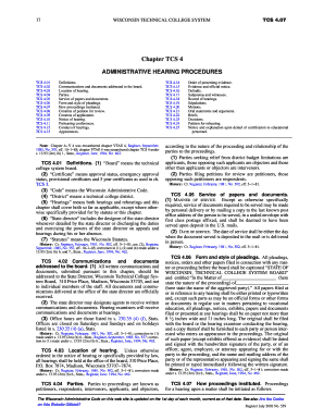 Chapter TCS 4 Legis Wisconsin  Form