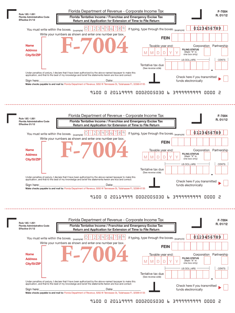  Florida Department of Revenue F7004 Form 2017