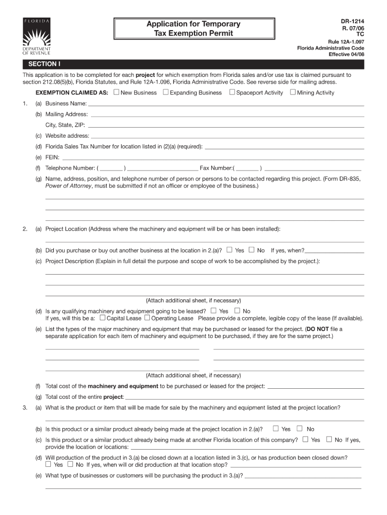  Exemption Permit Form 2016