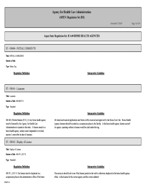 Aspen Regulations  Form