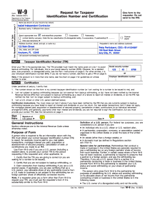 W 9 Form Printable