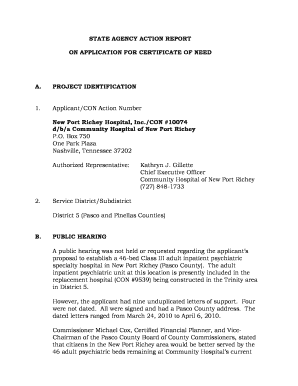 PROJECT IDENTIFICATION ApplicantCON Action Number Palm Court NH, LLC, Dba Wilton Manors Health and Rehabilitation CenterCON #100  Form