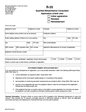 Application for Renewal of Check One Qualified Rehabilitation Dli Mn  Form