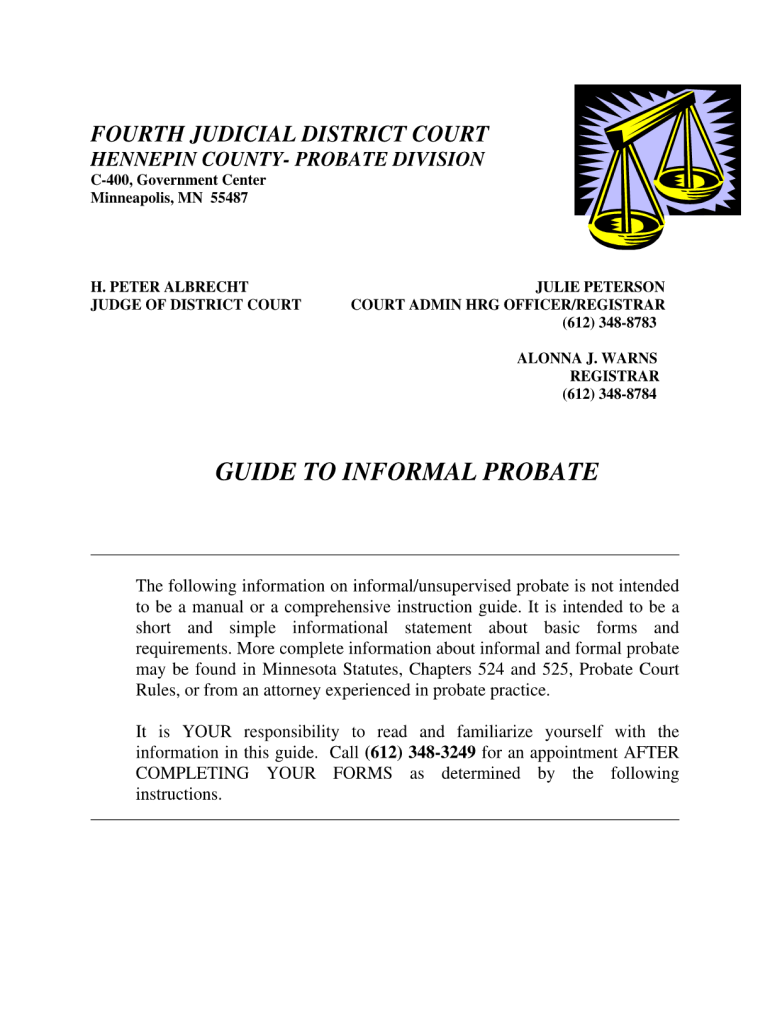 Hennepin County Probate Court  Form