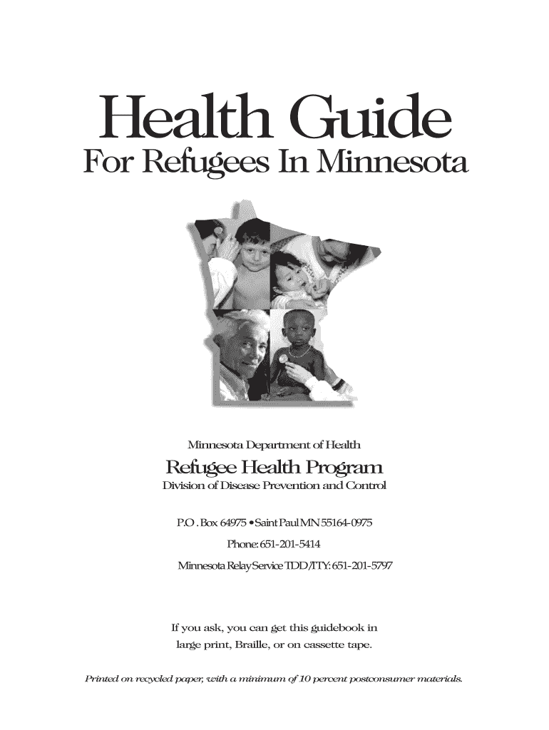 Health Guide for Refugees in Minnesota Minnesota Dept of Health Health Mn  Form