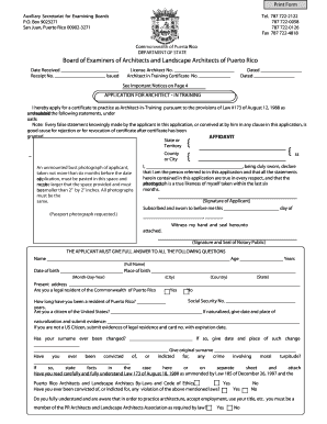 Puerto Rico Arquitectos Certificados Form