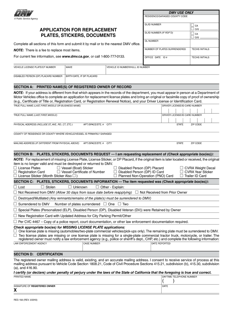  Dmv ID Application Form California 2013