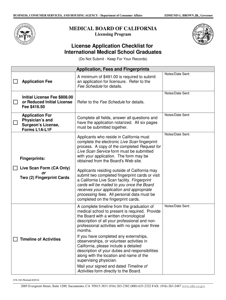  California Board Form 2013