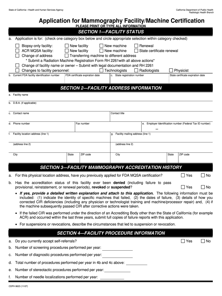  Cdph8623 Form 2007