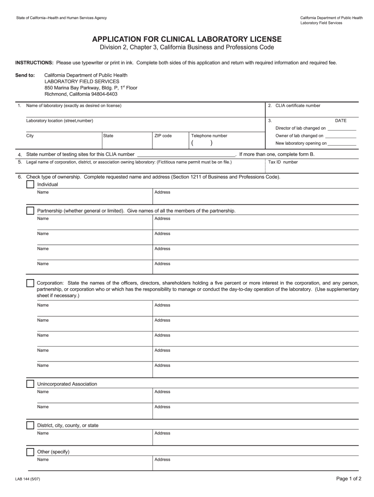  Lab144r Form 2007