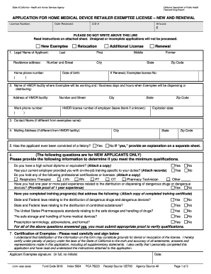 Licencee Exemptee Form