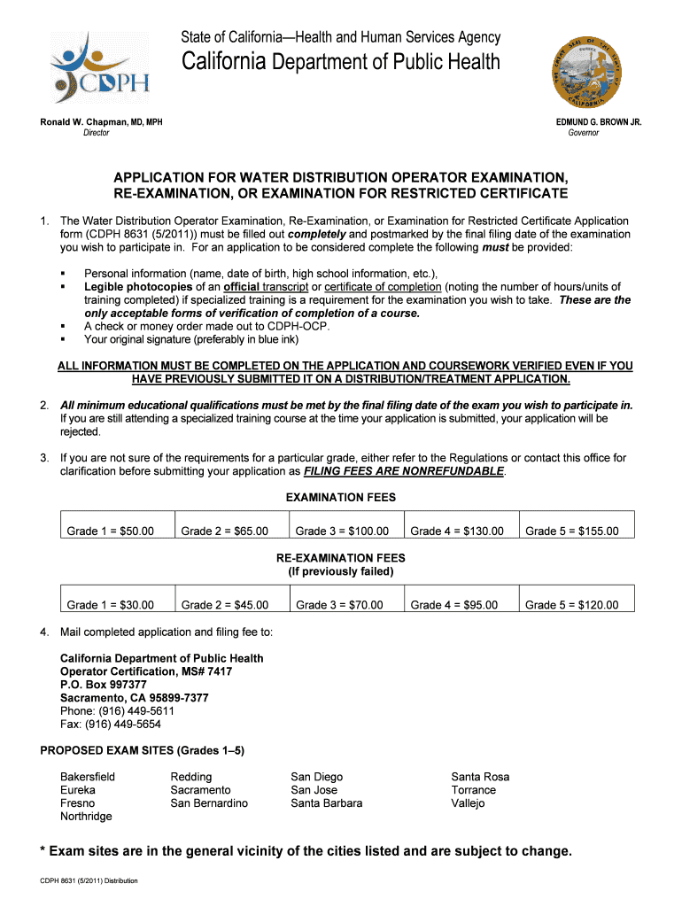 Cdph 8631 Form