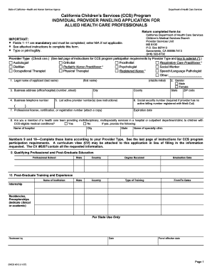 Ccspanelingstatus Form