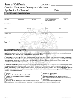 California Certified Competent Conveyance  Form