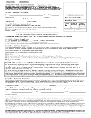 Connecticut Absentee Ballot  Form