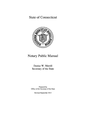 State of Ct Notary Public Manual  Form