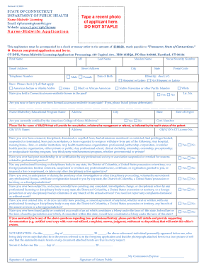 MidwifeApp the State of Connecticut Website  Form