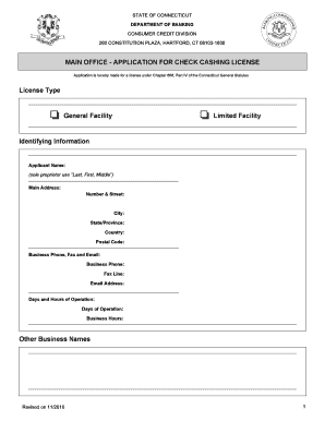 Apply for Irs Check Cashing License Form