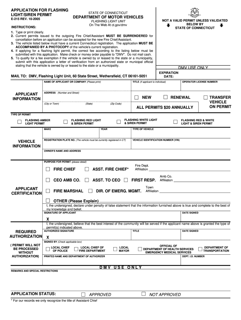  Ct Flashing Light Permits 2005