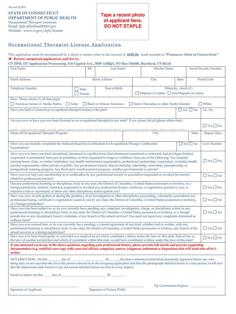 OTAppOnly the State of Connecticut Website  Form