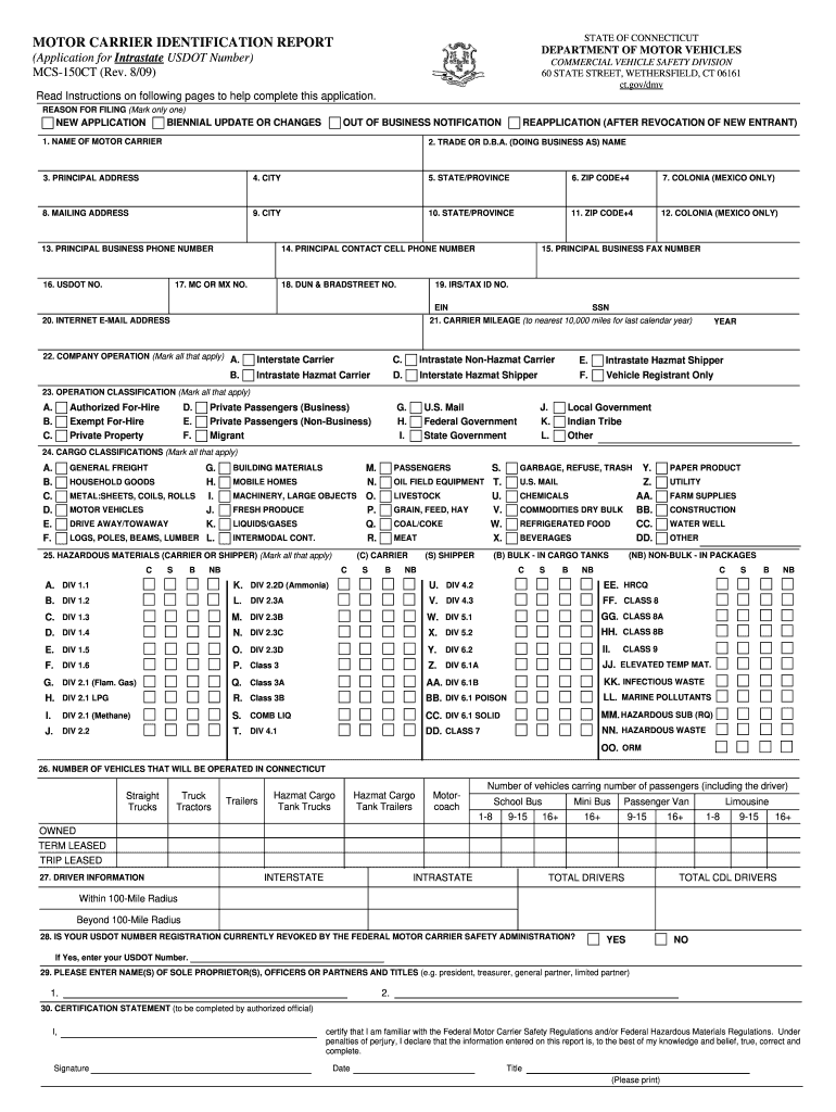  Ct Motor Carrier Form 2013