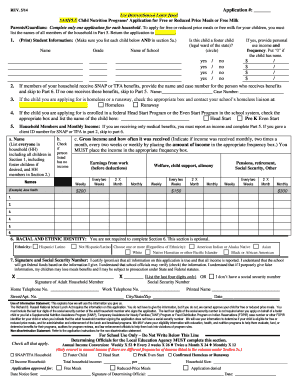 Connecticut State Department of Education SAMPLE Child Nutrition Programs&#039; Application for or Reduced Price Meals or Milk S  Form
