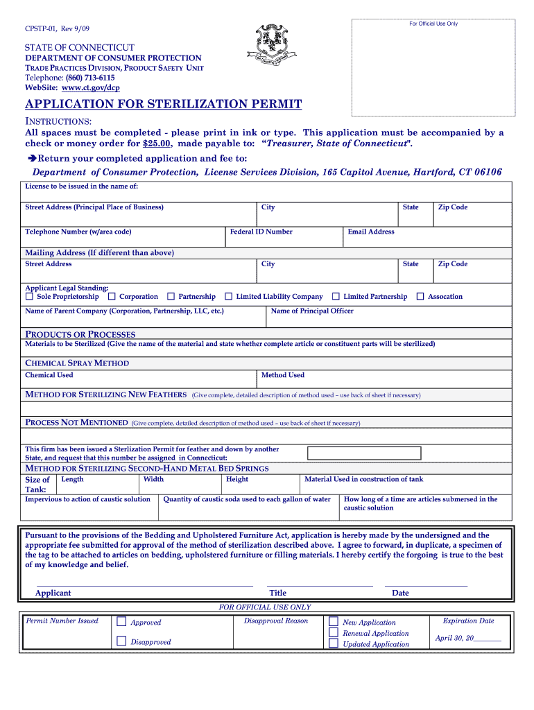 Sterilization Permit  Form