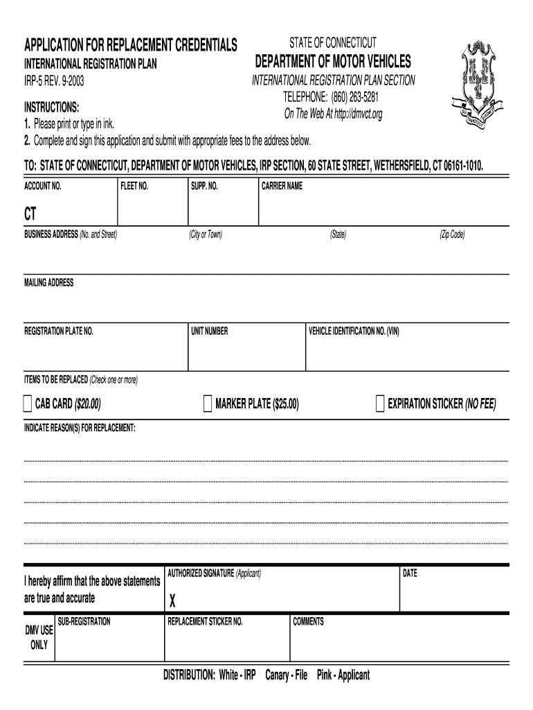 Ct Irp Renewal  Form